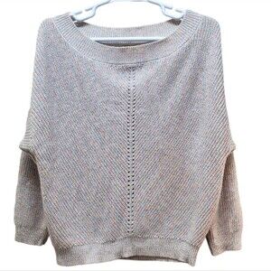 SOHO NY Rainbow Metallic Boatneck Knit Sweater Size S
